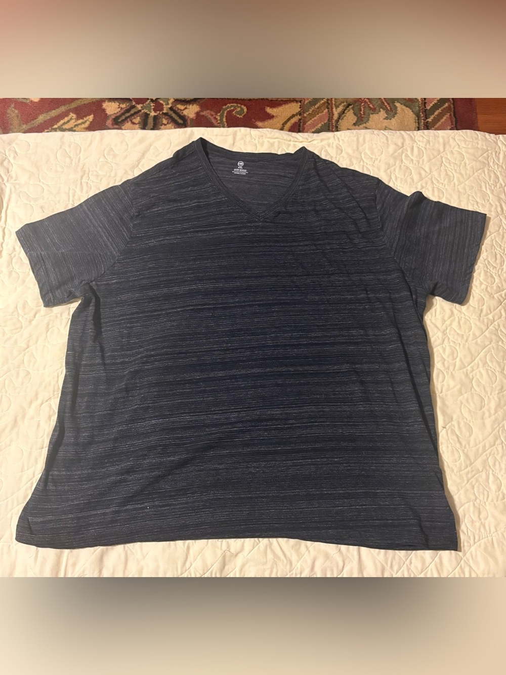 Harbor Bay Men's V-Neck Short Sleeve Tee in Black Heather